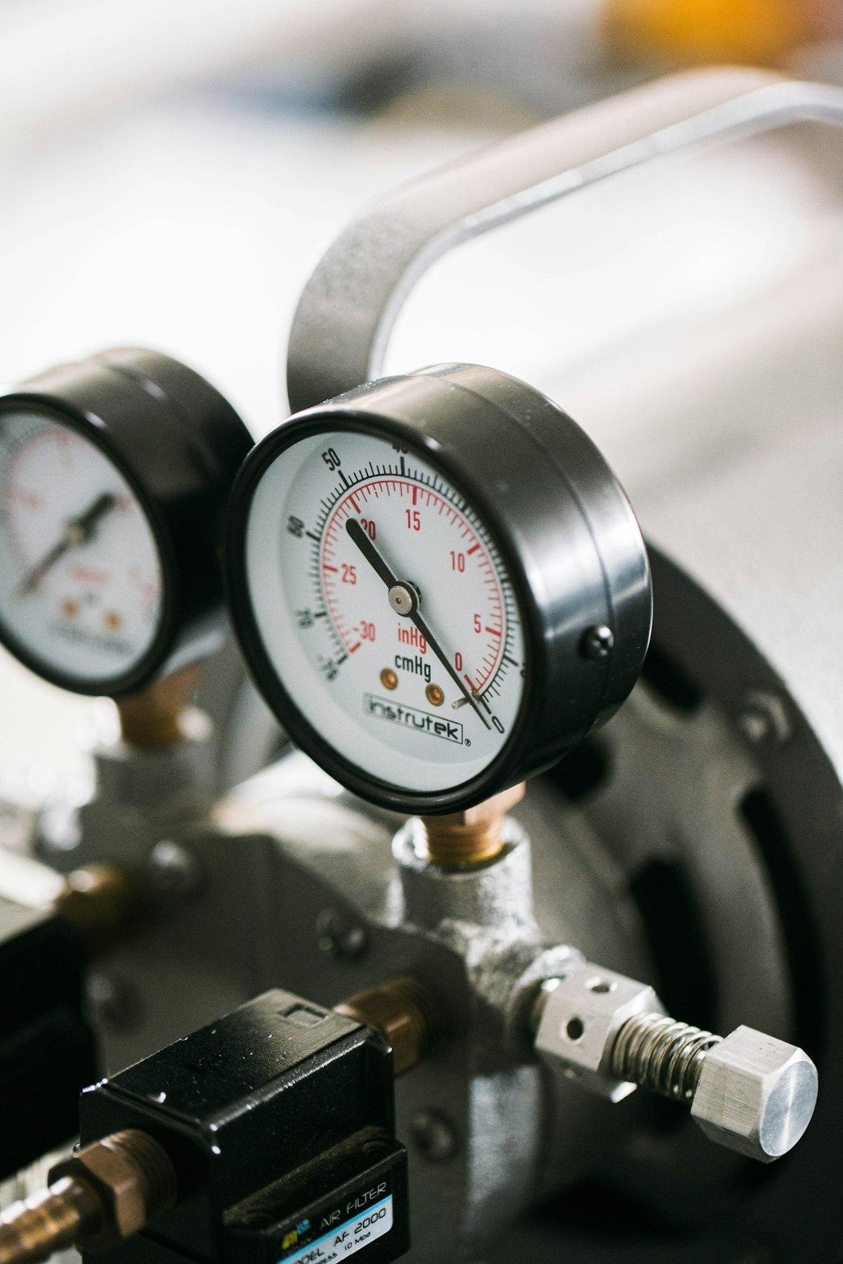 Pressure gauges awaiting calibration