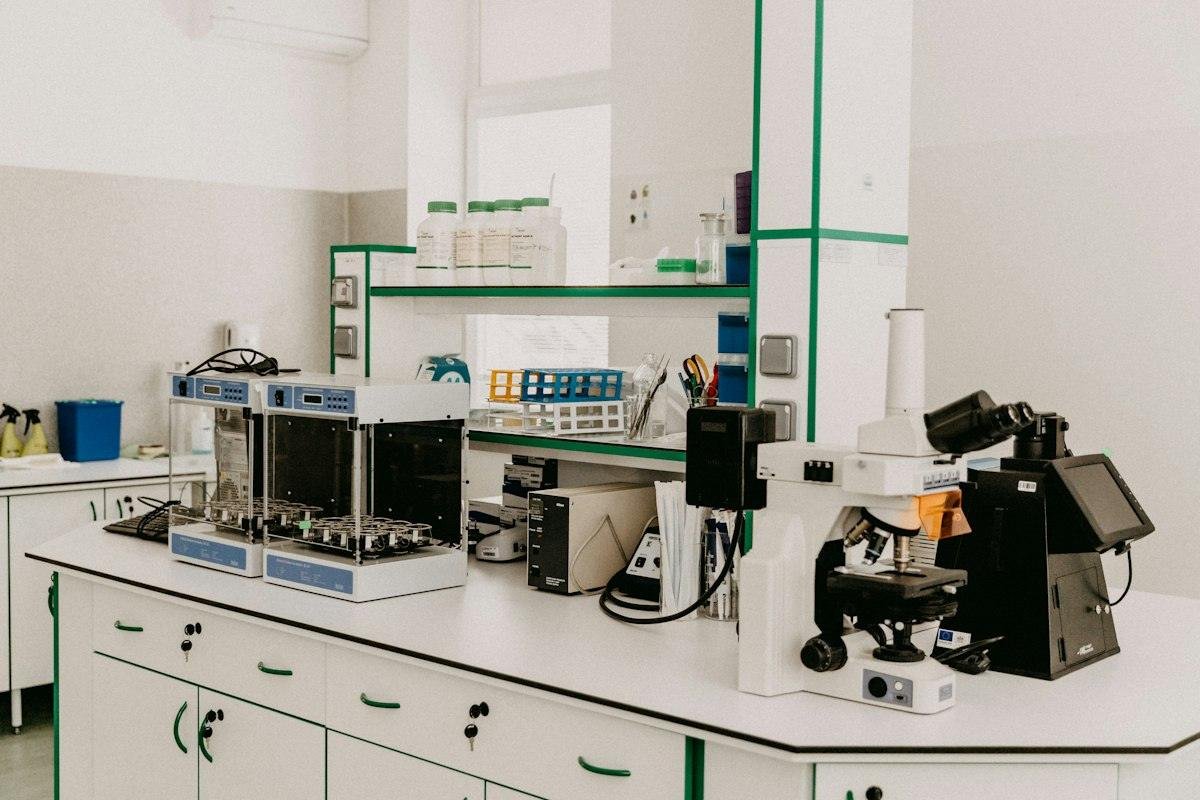 Calibration laboratory bench with measuring equipment